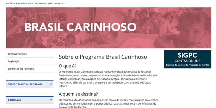 programa brasil carinhoso objetivo